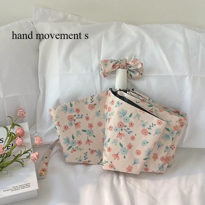 

1 шт. романтический зонт с цветочным принтом, защита от солнца и фото - идеально, 3-слойный зонт для любой погоды metal-fiber composite&8K