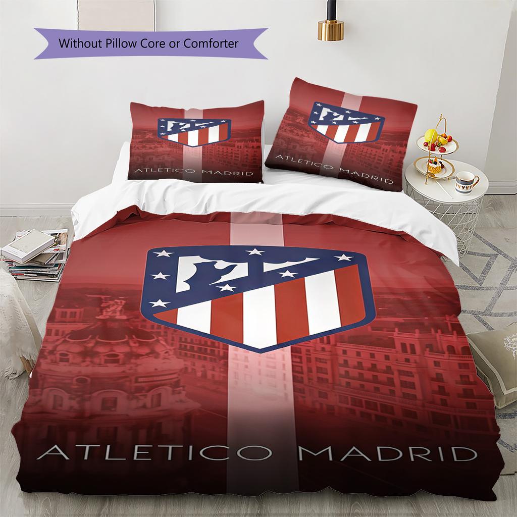 Juego de Edredón Ropa de Cama Atleti Funda de Edredón Funda de Almohada Decoración del Hogar Regalo de Cumpleaños (1 * funda nórdica + 2 * fundas de almohada, sin núcleo)
