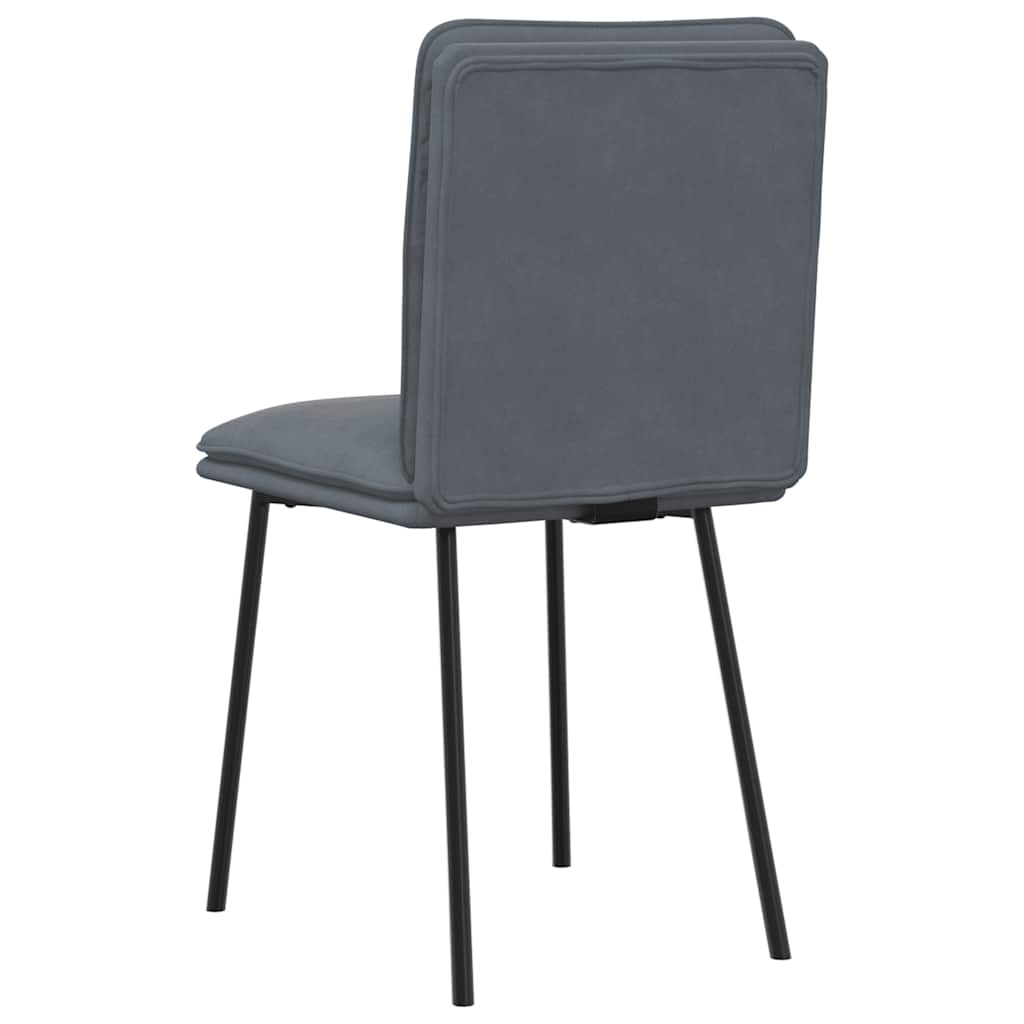 Dining Chairs, 4 Pcs, Dark Gray, Upholstered In Velvet