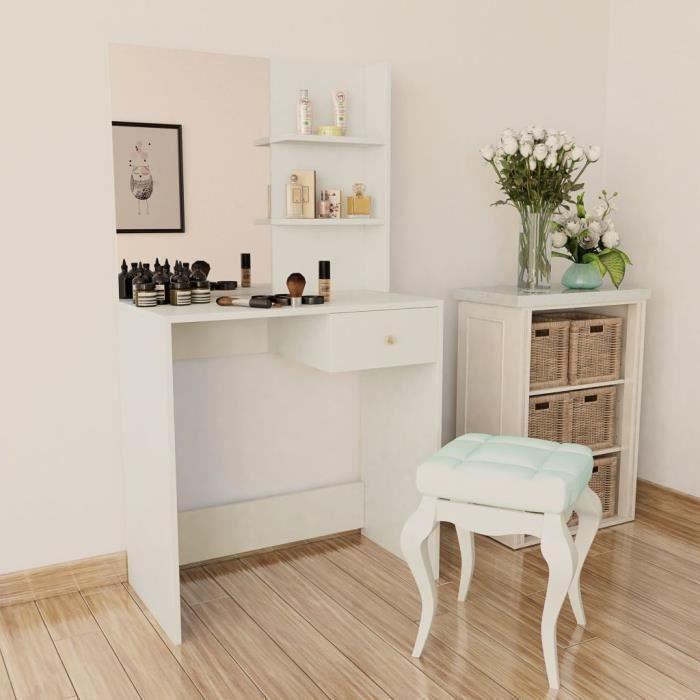 VidaXL Coiffeuse Bois d’ingénierie 75x40x141 cm Blanc 244861