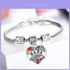 Exquisites Familienmitglieder Eingelegtes Buntes Strass Liebesherz Armband Geschenk Für Liebste