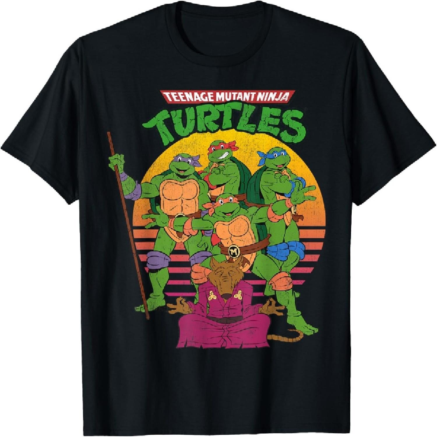 Подростки Мутанты Ниндзя Черепашки Ретро Футболка Футболка XXXXXL разноцветный
