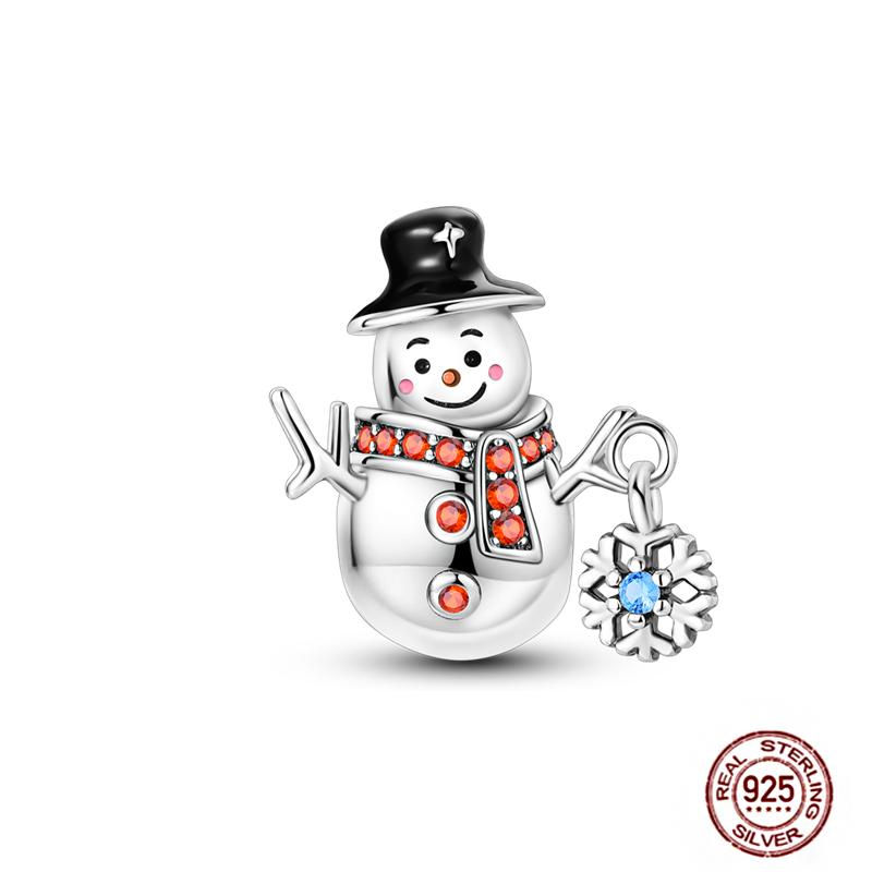 Christmas Charms Copper Fit Pendant Original Bracelets Santa Claus Snowflake Tree Gingerbread Man Beads Diy Jewelry