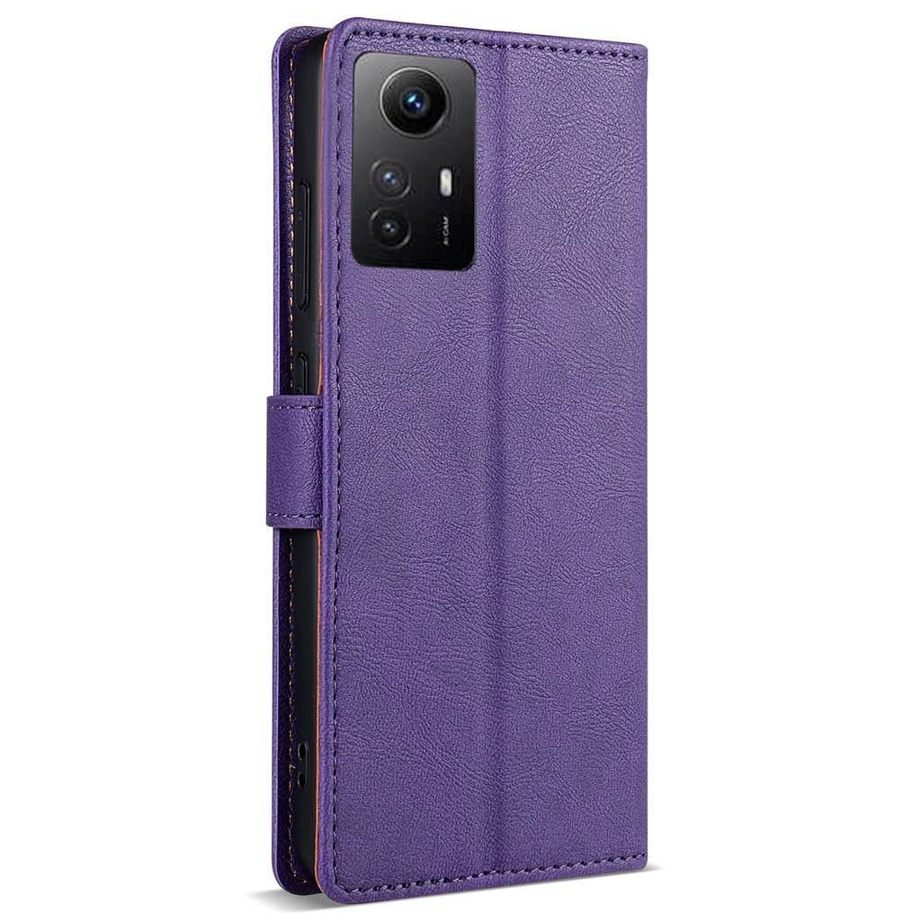 N.BEKUS CSJ-001 For Xiaomi Redmi Note 12S 4G Case Solid Color Wallet Phone Leather Cover
