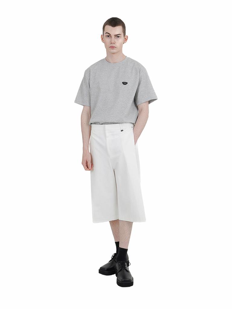 Chaenseseunoi Side Pleat Wide Fit Bermuda Pants White/M251Pt05Wh