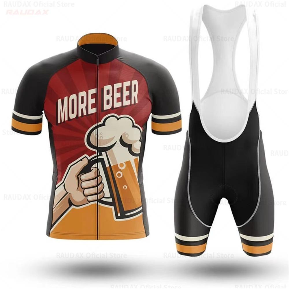 Pivní cyklistický tým Nové letní cyklistické sady Pánské krátkorukávové dresy na horskou cyklistiku Prodyšné Maillot Ropa Ciclismo