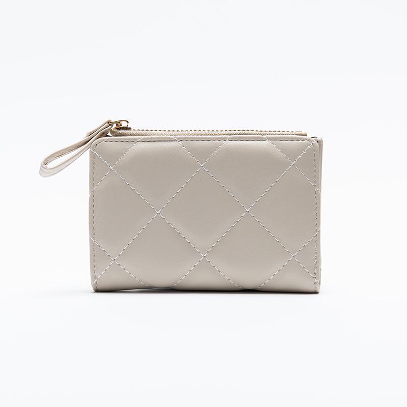 Women's Multifunctional Large Capacity Wallet - Solid Color, Small Diamond Design, Multi-Color Card Holder & Coin Purse for Autumn/Winter