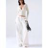 Womens Lace Trim Solid V Neck Long Sleeve Slim Fit Knit Cardigan Top