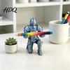 Handmade Knight Figurine 3D Printed Pen Holder Kneeling Armor Stand Vintage Creative Gift for Men Statue Stationery Organizer Office Study