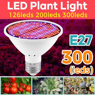 LED Grow Light E27 Full Spectrum Phyto Plant Growth Lamp Hydroponics 126/200/300Led for Greenhouse Grow Tent Lighting