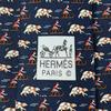Excellent HERMES Tie Riding Pattern Navy Blue Silk Mens 5658 EA Used