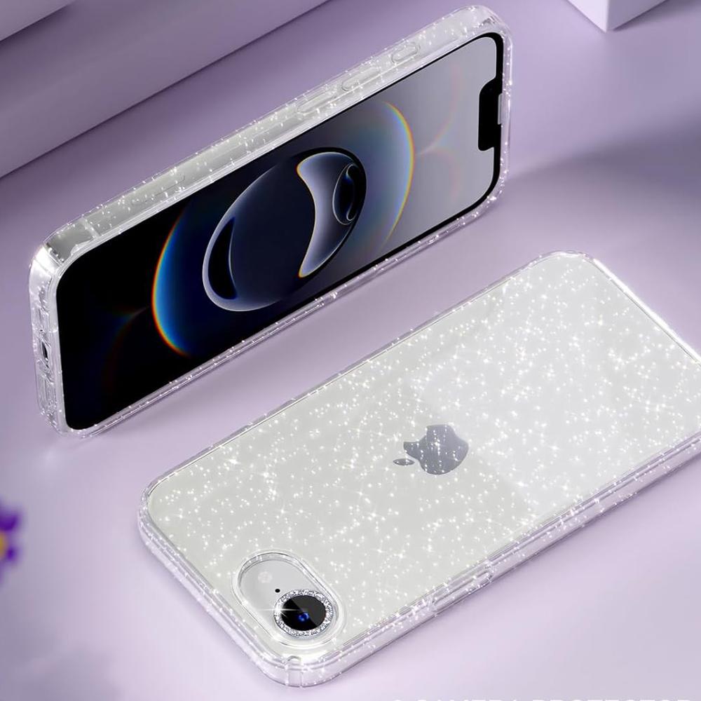 Glitter Clear For For Iphone 17E 16E 17 Air 16 Pro Max 1 Plus 14 13 Mini 12 11 17Pro Women Girls Cute Bling Phone Cover Accessories
