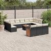 VidaXL Garden Lounge Set with Cushions 14 Pcs, Patio Sofas, Patio Furniture Set, Outdoor Furniture, Black 3228142