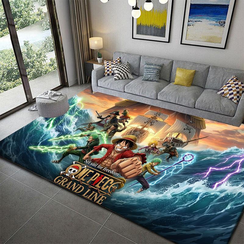 

One Piece Anime Art Pattern Rug Soft Durable Non-Slip Mat for Bedroom Living Room Decor 60x90cm