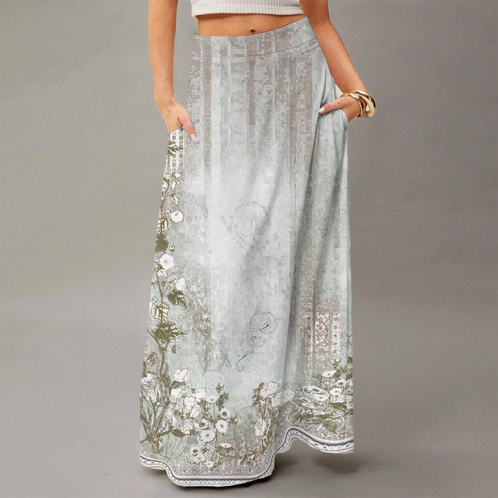 

Жіноча вільна максі-сукня звичайна повсякденна літня богемна спідниця M