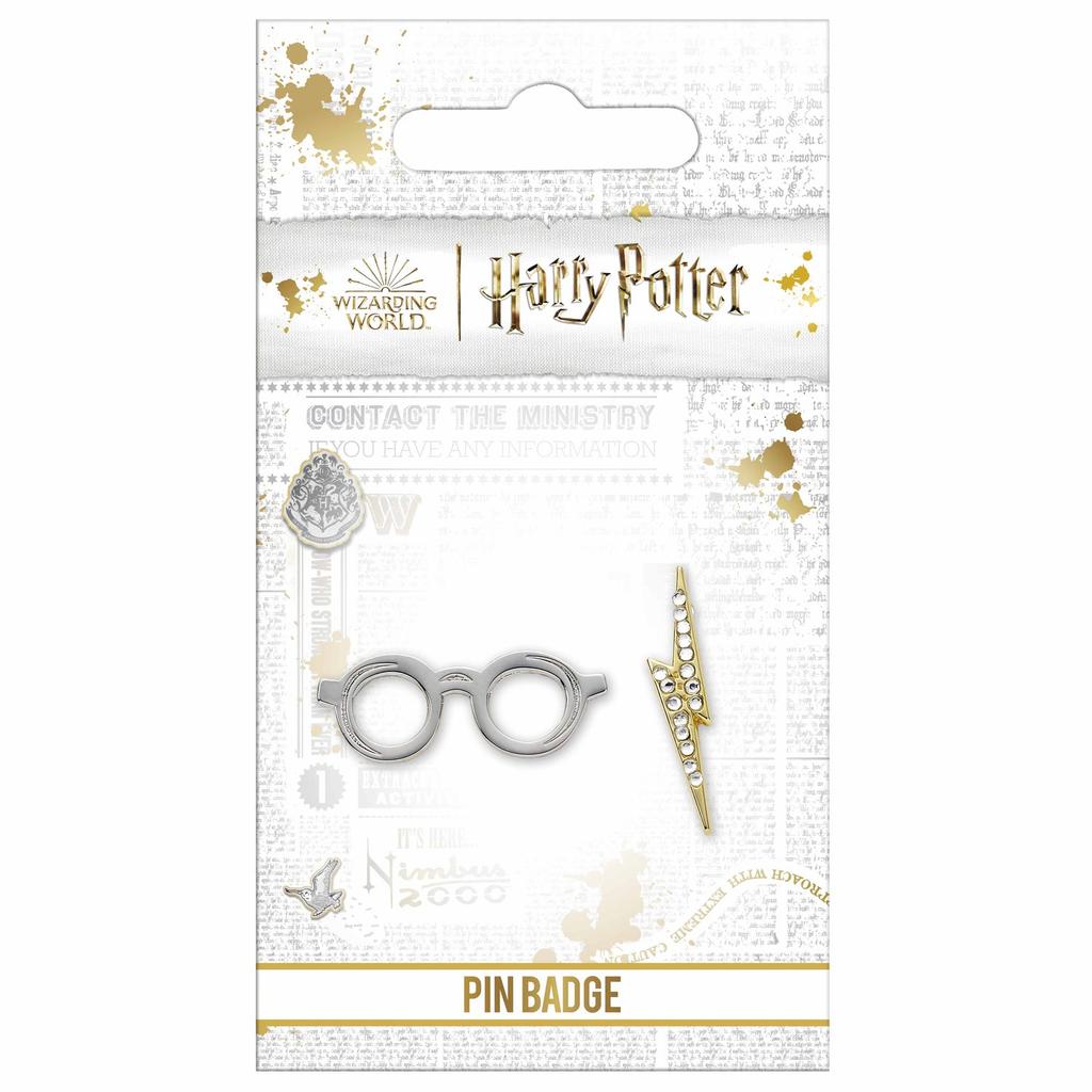 HARRY POTTER Glasses & Lightning Bolt Pin Badge