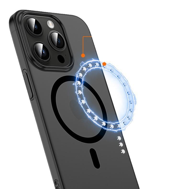 Suitable for Apple 15 Magnetic Phone Case, PC Ultra-thin Ice Fog, IPhone16promax Protective Case 14 with A Matte Skin Feel