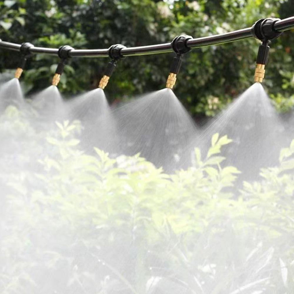 Outdoor Cooling Irrigation, Automatic Garden Watering System Kit, 5-20m Adjustable Spray & Sprinkler for Potted Plants