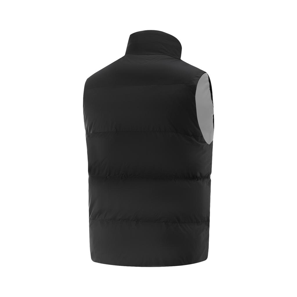 Li Ning Comfortable Casual Simple Stand Collar Zipper Letter Warm Vest Unisex Vests Black AMRV065-1