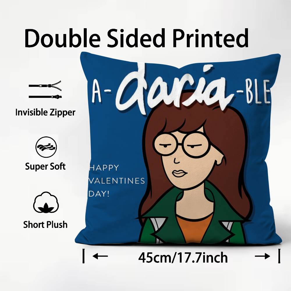 Cartoon D-Daria Pillow Case Pattern Printed Pillowcase For Living Room Sofa Cushion Cover & Bedroom Decor