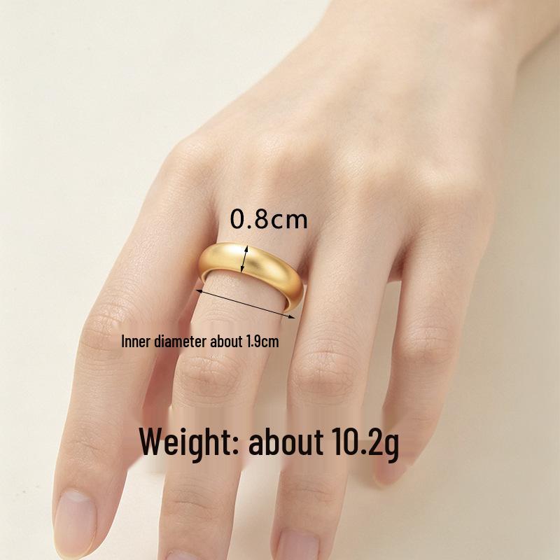 Vietnamese Sand Gold Wide Noodle Bangle for Women - Copper Alloy Simulated Jewelry