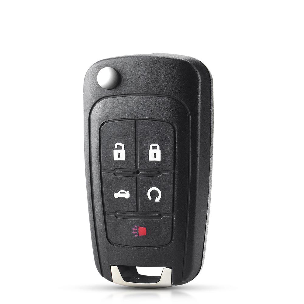 KEYYOU 10PCS For Chevrolet Epica Camaro Lova Sail Aveo Cruze 2/3/4/5 Button Car Key Case Folding Blank Case 5 Buttons