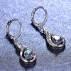 European and American Fashion New Colorful Topaz Shiny Earrings for Women Simple Drop-shaped Earrings