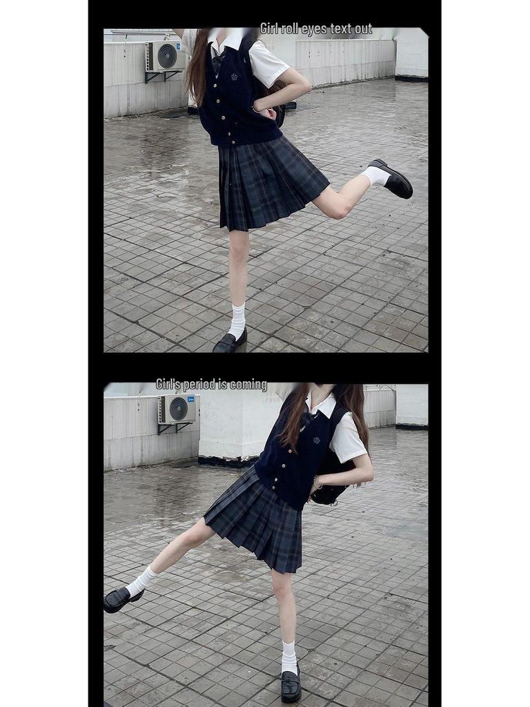 Original Takinogawa Gakuen Herbst Strick Cardigan Weste - Grauer Westenpullover für den Frühling