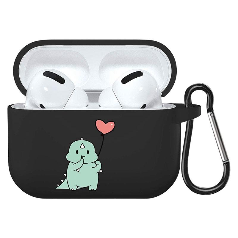 קריקטורה חמוד חיות מחמד כלב חתול בעל חיים ינשוף צמח פרחי אפל עבור אפל AirPods 2 3 כיסויי אוזניות חסינות זעזועים שחורות AirPods Pro Funds Cover