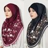 Cotton Eid Al-Fitr Long Floral Turban Adjustable Hijab Head Wrap Printed Arab Lady Headscarf  Women