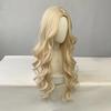 Golden curly synthetic wig for long curly hair for party, Halloween cosplay, daily use, high-temperature hair accessory