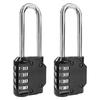 Combination Padlocks, Set of 2, Long Hanging Type, 4-Digit PIN Code, Adjustable Combination Padlock, Compact, Waterproof, Rustproof, Anti-thef