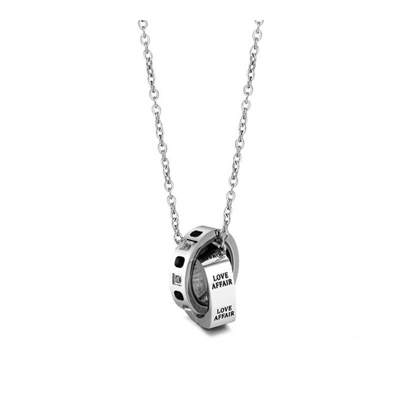 Interlocking Rings Titanium Steel Hip Hop Necklace