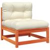 Garden Sofa Without Armrests with Cushions and Footstool