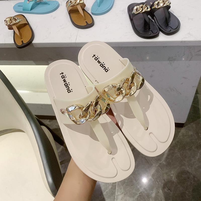 Ladies New Slippers Summer T-shaped Flip-Flops Flat Slippers Fashion Indoor Outdoor Fashion Fashion Convenient