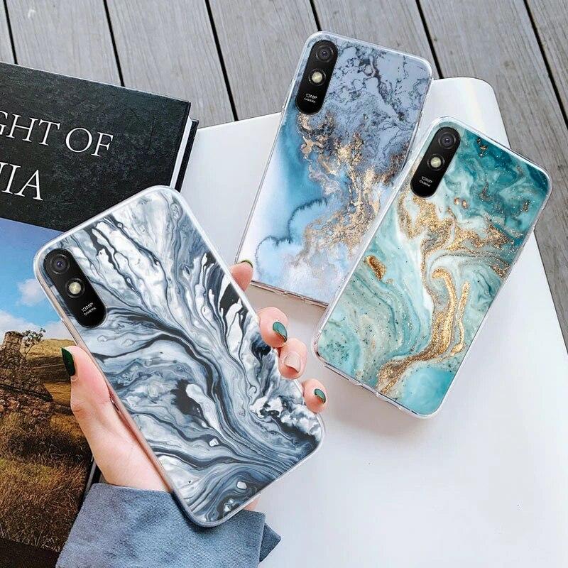 

Чехол с мраморным цветком для Redmi 9A 9 A 9AT, матовый мягкий силиконовый чехол для телефона, прозрачный чехол для Xiaomi Redmi 9A, противоударный защитный чехол