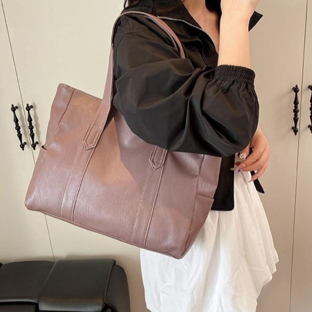 Minimalist Commuting Handbag Light Luxury Large Capacity Bag Women's Shoulder Bag Daily Use