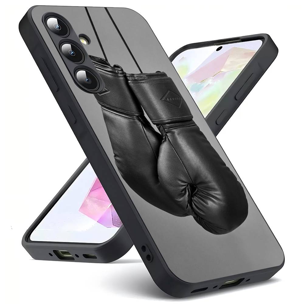 Boxing Gloves Luxury Black Phone Case For Samsung Galaxy S23 S24 S25 Ultra S22 Plus S21