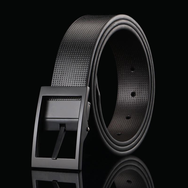 Needle Buckle Pin Buckle Belt Men's Genuine Leather Two Layer Leather Fashionable Casual Belt