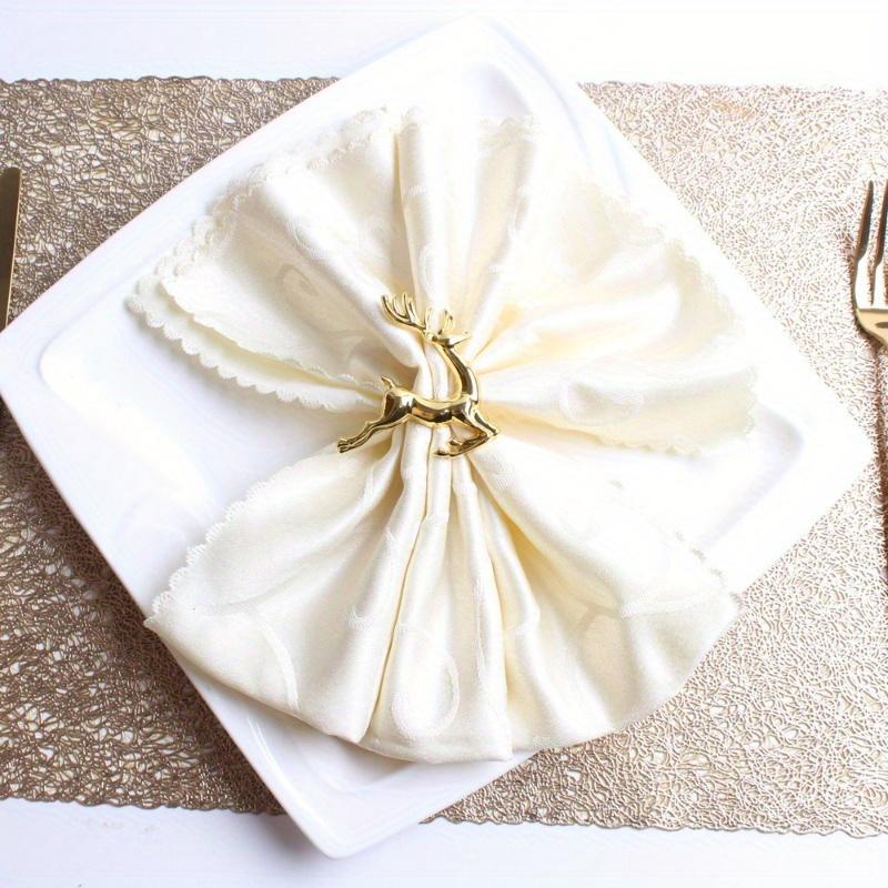 4Pcs Deer Napkin Rings Christmas Napkin Ring Holders Reindeer Napkin Buckle for Holiday Table Decoration