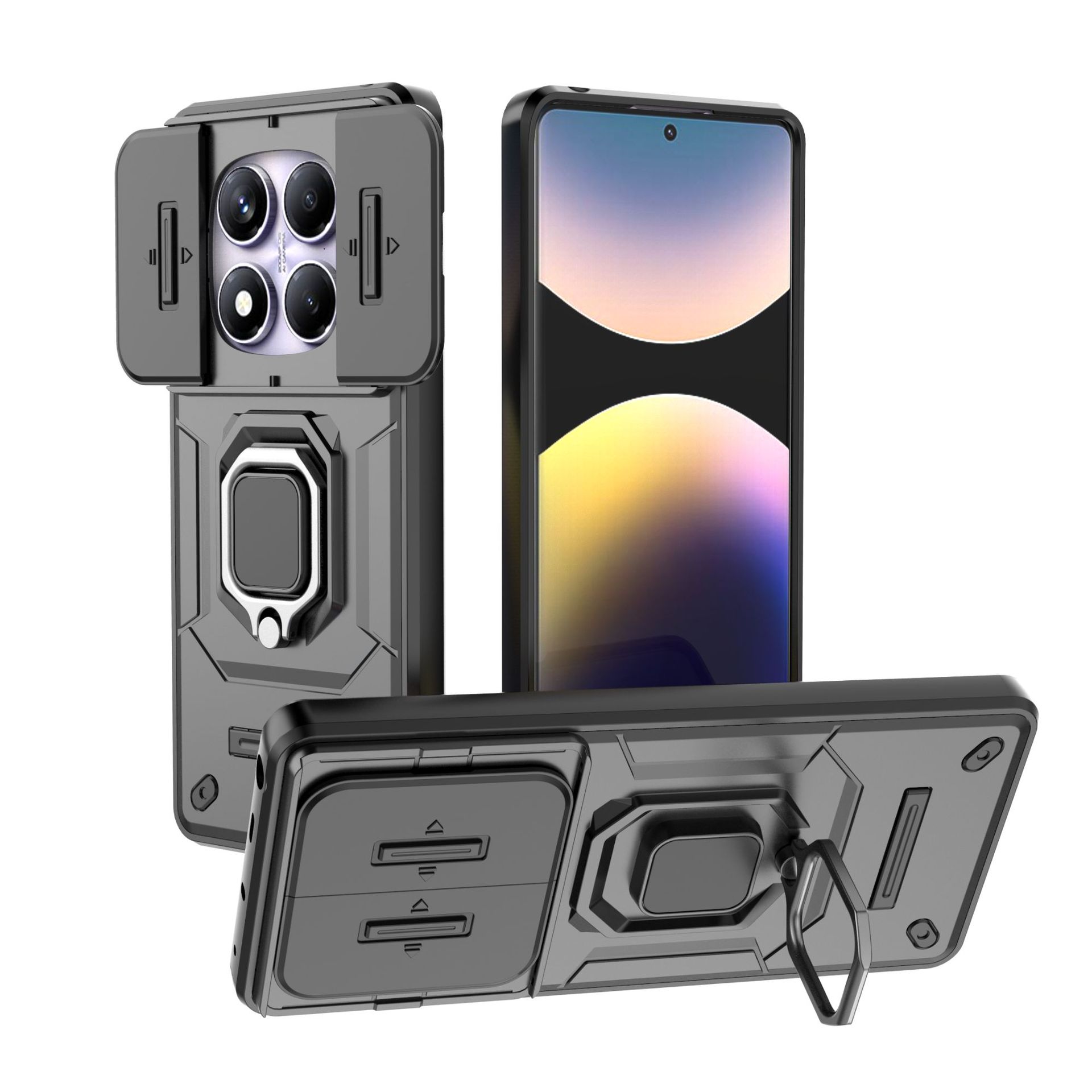 

Xiaomi Poco X7 Pro Phone Case,Military-Grade Magnetic Kickstand Phone Case Cover for Xiaomi Poco X7 Pro чёрный