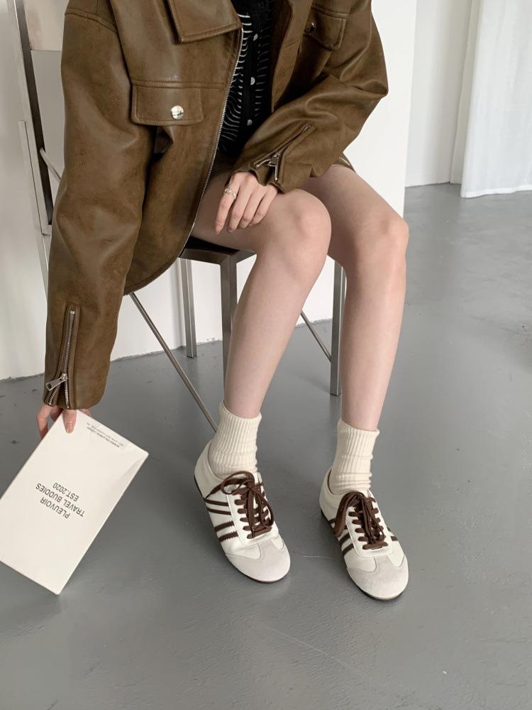 

Casual inner height increase German training shoes women s shoes 2025 autumn new casual versatile lace-up sports shoes 39 белый