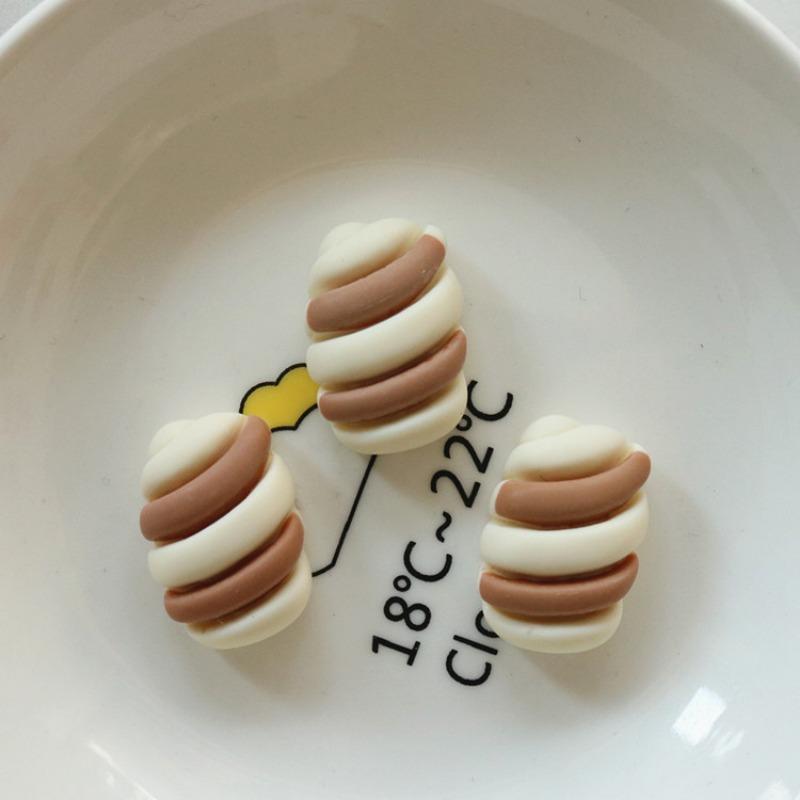 Milk Tea Color Bear Biscuits DIY Resin Handmade Jewelry Accessories Cream Glue Hairpin Brooch