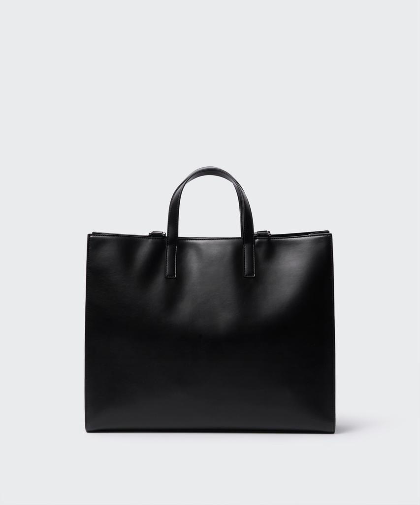 Musinsa Standard Synthetic Leather Rectangle Shoulder Tote Bag_Large [Black]