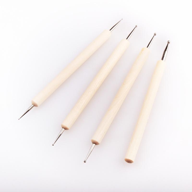 4-Piece Polymer Clay & Nail Art Dotting Pen Set: Indentation & Scoring Tools for Pottery & Quilling