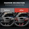 Real Carbon Fiber Steering Wheel, Button Chin Frame Covers for Ford Focus RS/ST/SE/ECO Boost (2015-2018), Decor Stickers Kit Interior Car