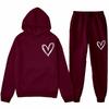 Spring and Autumn Sweater European and American Sweatpants Velvet Men's and Women's Loose Tops and Jackets Couple's Printed Hooded Suit