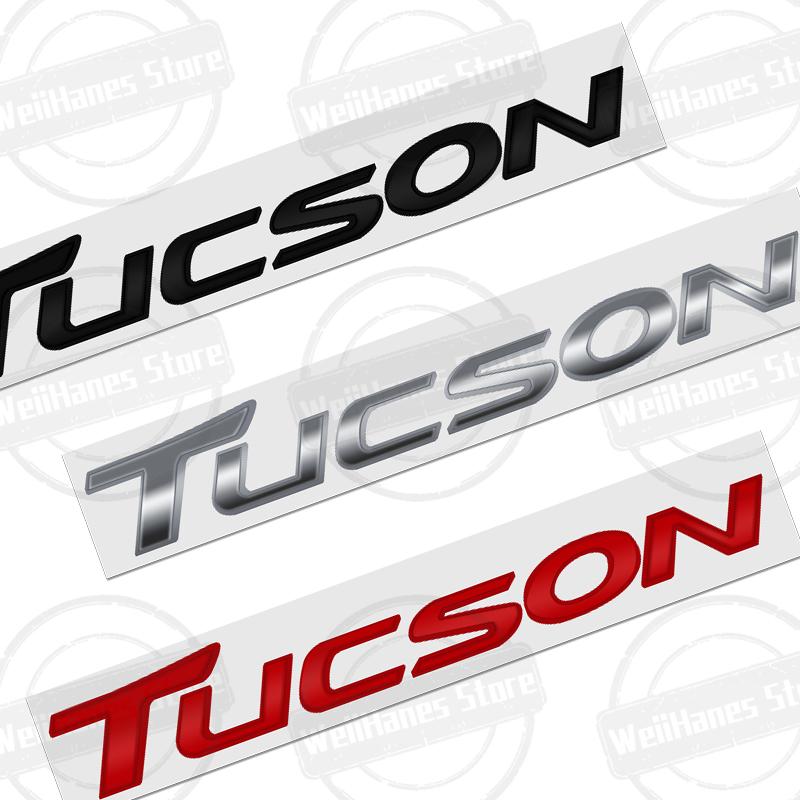 1Pc ABS 3D For Tucson Logo Front Hood Badge Letter Logo Car Rear Trunk Body Sticker Emblem Accessories