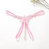 Sexy Panties Women's Hollow Embroidery Sexy Thong Pearl Massage Crotch Panties Ladies Thong