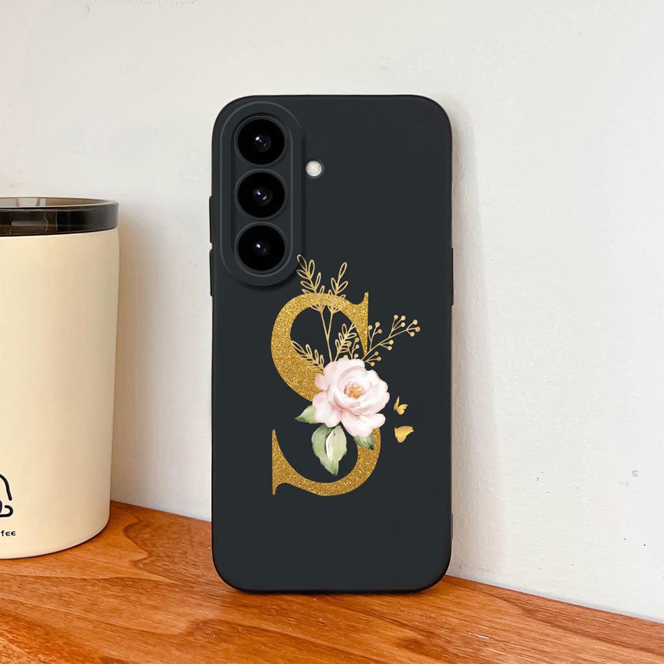 Flower Letter Phone Cover For Samsung S26 Ultra Case For Samsung S26 Plus Back Cover Soft Liquid Silicone Fundas For Galaxy S 26